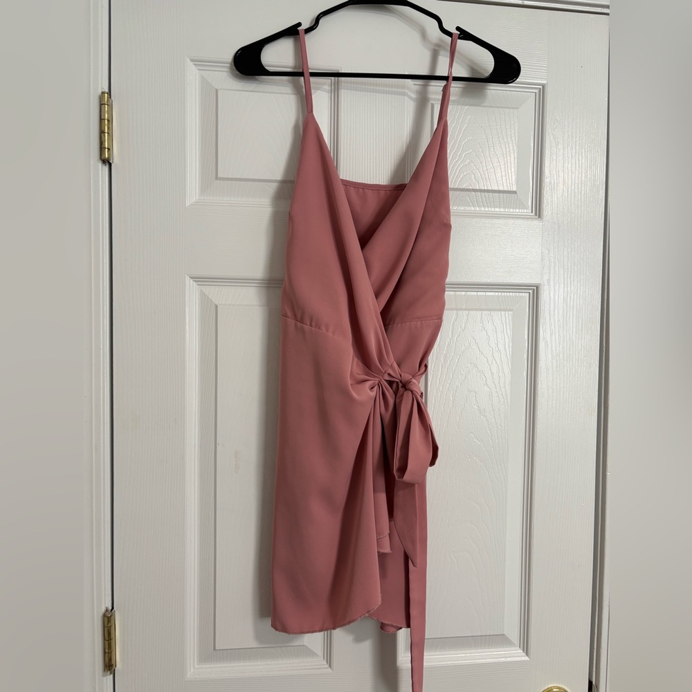 Pink wrap dress